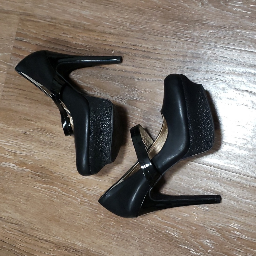 (6) BCBG Paris Platform Stilettos Mary Jane Strap Classy Party Cocktail Date